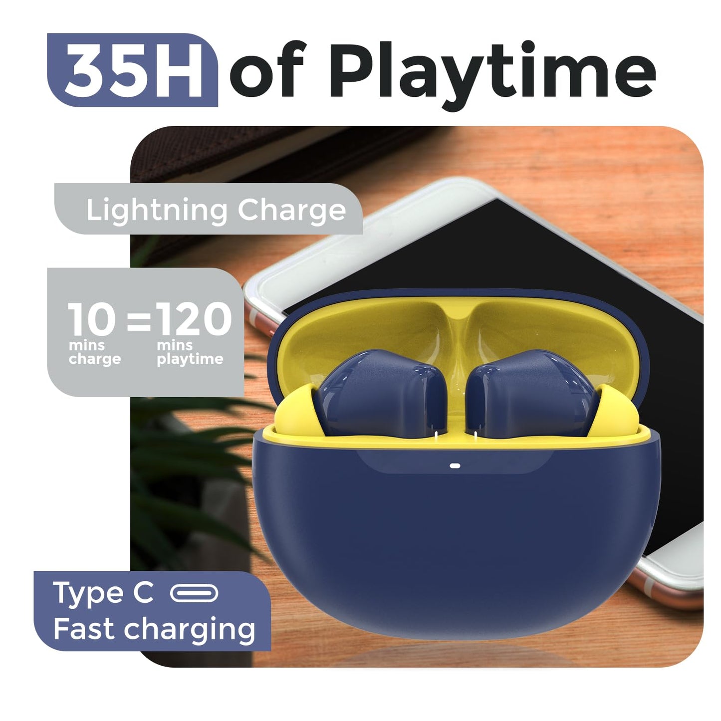 Truly Wireless Earbuds – 45ms Gaming Mode & Deep Bass