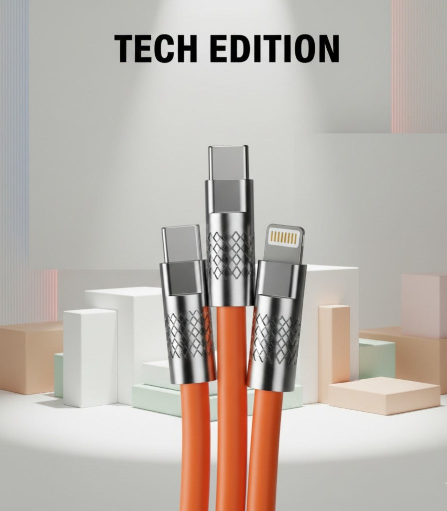 High-Speed Fast Charging & Data Sync Cable-Orange Edition